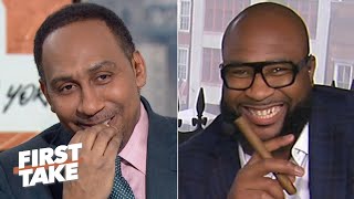 Stephen A eats crow after his wrong LSUClemson prediction  First Take [upl. by Inram]