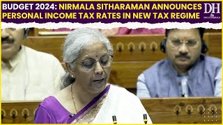 Income Tax Slab 2425 F M Nirmala Sitharaman announces personal income tax rates in new tax regime [upl. by Snashall]