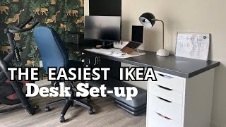 The EASIEST IKEA Desk setup ANYONE can do  Desk cord organization [upl. by Innob]