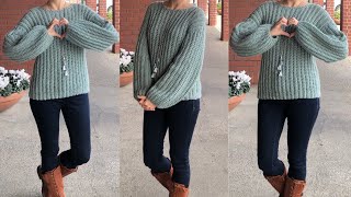 How to Crochet SUPER EASY Oversize Sweater Beginners Friendly Crochet Video Tutorial [upl. by Dnalyag]