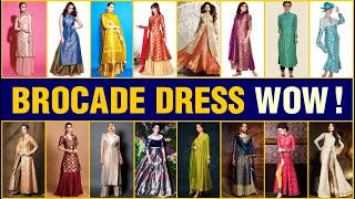 Latest Brocade Fabric Dress  Brocade banarsi silk suits designs [upl. by Nydnarb]