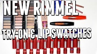 Full Face of New Rimmel Makeup  Lip Swatches Reviews Wear Test [upl. by Noma]