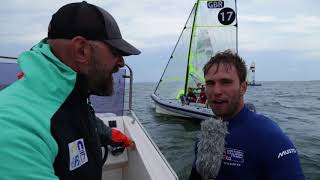 49er Sailing Jack Hawkins  Christopher Tomas GBR  2018 European Championship  Day 2 [upl. by Lahcim]