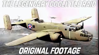 Doolittle Raid  Raid Over Tokyo  Original Footage Of The B25 Taking Off From The Air Carrier [upl. by Maryellen]