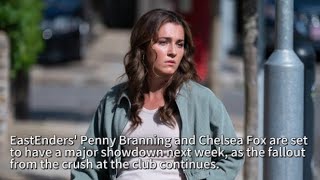 EastEnders star has confirmed a showdown between Penny and Chelsea following a club crush [upl. by Rednas283]