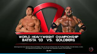 quotWWE 2K23 Batista vs Goldberg  Battle of the Titansquot [upl. by Latsirc]