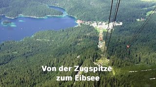 Super Von der Zugspitze mit der neuen Seilbahn zum Eibsee Zugspitzbahn Bergstation Zugspitzgipfel [upl. by Nomzaj]