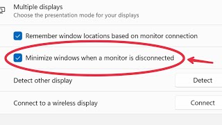 Minimize windows when a monitor is disconnected in Windows 11 [upl. by Kingsley184]