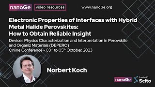 Electronic Properties of Interfaces with Hybrid Metal Halide Perovskites How to Ob Norbert Koch [upl. by Redd]