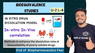 In vitro in vivo correlation  Bioequivalence studies  enhance dissolution of poorly soluble drug [upl. by Schafer275]