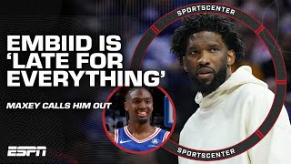 Tyrese Maxey CHALLENGED Joel Embiid on tardiness 😳  Can 76ers turn the season around  SportsCenter [upl. by Fritze]