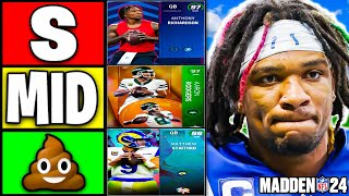 Ranking THE BEST QUARTERBACKS In Madden 24 Ultimate Team [upl. by Neladgam]