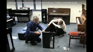 Unboxing Yamaha Clavinova CLP 645  Aufbau  Assembly Guide  Aufbauanleitung  Build Up [upl. by Ymmij]