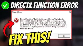 EA SPORTS FC 25 Fix DirectX Function Error  DXGI ERROR DEVICE [upl. by Eelsel]