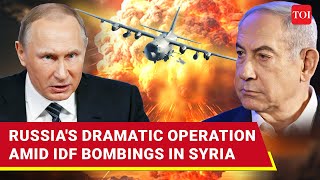 Russian Warplanes Pull Diplomats Out Of Syria Amid Heavy Israeli Bombardment  Watch [upl. by Nonnelg]