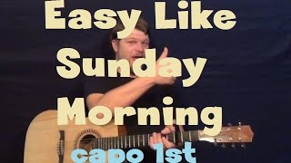 Easy Like Sunday Morning Lionel Ritchie Easy Guitar Lesson How to Play Capo 1st Fret [upl. by Kessler]