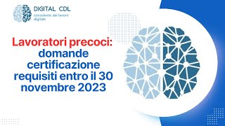 Certificazione requisiti lavoratori precoci [upl. by Ahon882]