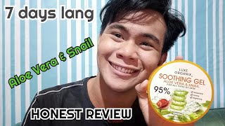 MABISANG PANTANGGAL NG PIMPLES FOR ONLY 7 DAYSLUXE ORGANIX SOOTHING GEL ALOE VERA AND SNAIL REVIEW [upl. by Trebloc]