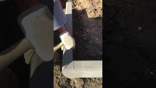 🔨 Installation of sidewalk curb at 45° construction pavers work paverwalkway pavers [upl. by Yesima69]