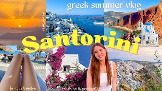 SANTORINI GREECE l travel vlog famous beaches exploring the island FIRST time food oia  fira [upl. by Esirec810]