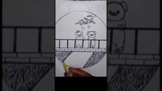 How to draw Panda 🐼 on bridgecircle drawing ideastipu s drawings 345k shorts drawing [upl. by Sidoon646]