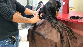 Stylish Layer Cut in Salon Complete HairCut  Lakme Salon Rohini [upl. by Amethyst]