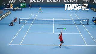 Top Spin 2K25  Roger Federer Vs Andre Agassi  HYPER TIE BREAK  Australian Open PS5 [upl. by Ynaiffit]