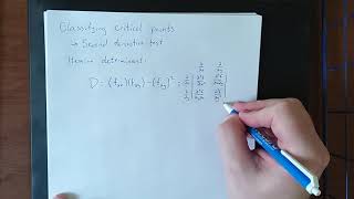 Classifying critical points using the Hessian determinant [upl. by Medwin]