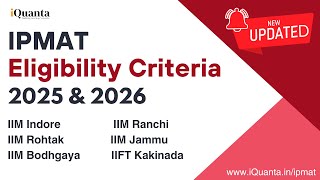 IPMAT Eligibility Criteria 2025 for all IPM Colleges IPMAT 2025 [upl. by Obellia23]