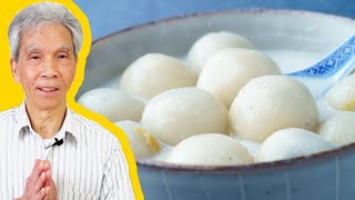 🤤 Dads CHEWY Sesame Tangyuan Sweet Glutinous Rice Balls 甜湯圓 [upl. by Christine]