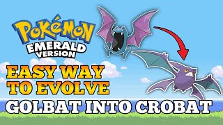 Pokemon Emerald  How To Evolve Golbat Into Crobat  Hoen Pokedex [upl. by Neyuh]