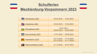 Schulferien Mecklenburg Vorpommern 2023 [upl. by Valenta836]