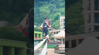 Flyboard montage  water jetpack water world this is to high shorts [upl. by Aelahs]