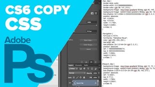 How to Copy CSS in Photoshop CS6 131 [upl. by Trey559]