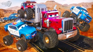 Monster Trucks vs Police Cars The Ultimate HighSpeed Pursuit [upl. by Allesig389]