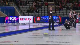 cancup2018 Curling when hair from the throwing broom causes picks [upl. by Alta]