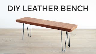 DIY Leather Covered Bench  A Dwell Made Project [upl. by Jennine78]