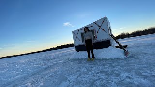 Homemade camper ice shack overview [upl. by Carma]