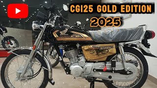 HONDA CG125 GOLD EDITION SELF START BIKE IN NEW STICKER 2025 READY TO NEAR YOU HONDA SHOWROOMS [upl. by Hairacaz]