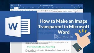 How to Make an Image Transparent in Microsoft Word [upl. by Edasalof]