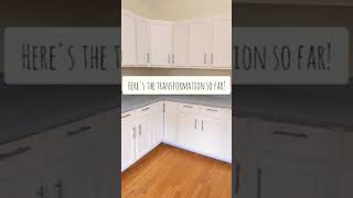 DIY Painting Kitchen Cabinets Transformation  Oak Cabinets Inspiration  Painted counters [upl. by Tonnie105]