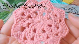 Easy Crochet Coaster in Just 4 Rounds – Free Beginner Tutorial [upl. by Aiz]