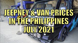 Jeepney amp Van Prices In The Philippines July 2021 [upl. by Garreth]