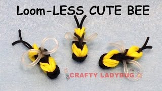 NEW Rainbow LoomLESS CUTE BEE EASY Charm Tutorials by Crafty Ladybug How to DIY [upl. by Liw]