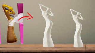 COMO FAZER ESCULTURA DECORATIVA DE GESSO  FAÃ‡A VOCÃŠ MESMO ESCULTURA DECORATIVO LUXUOSA DE GESSO [upl. by Ellehsim641]