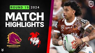 NRL 2024  Broncos v Dragons  Match Highlights [upl. by Esital]