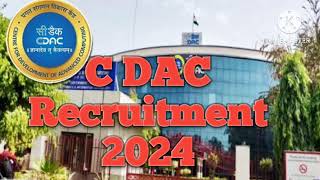 CDAC Recruitment 2024  Govt Job for Engineers [upl. by Sophey466]