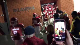 Oklahoma Football leaving the locker room [upl. by Nnalatsyrc]