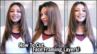 How To Cut Face Framing Layers At Home │ DIY Long Layered Haircut │ Cut Your Own Hair TUTORIAL [upl. by Carlton]