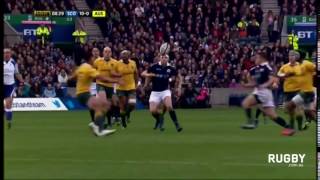 Huw Jones splits the Wallabies defence after chip behind [upl. by Maidy]